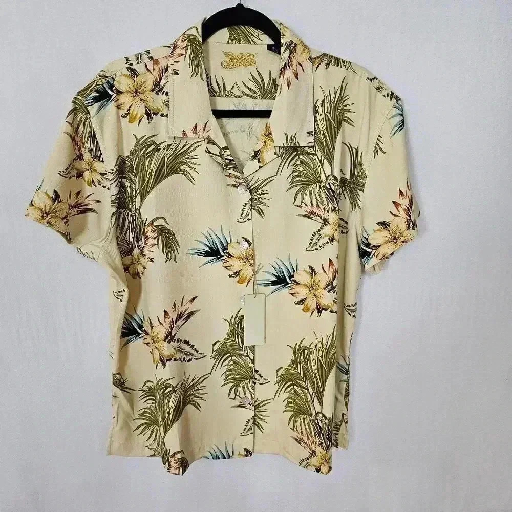 Eagle‎ Dry Goods silk shirt Hawaiian SHIRT SIZE M  NWT